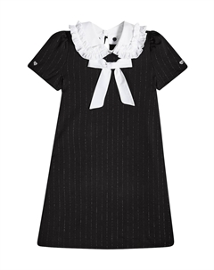 Полосатое платье Katy из джерси, черный Monnalisa