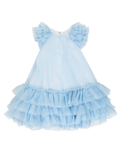 Платье из тюля с оборками, синий Monnalisa