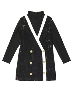 Платье-блейзер с пайетками Kids, черный Balmain