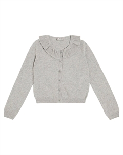Шерстяной кардиган с оборками, серый Il gufo