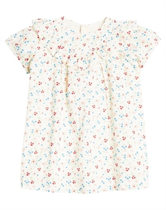 Хлопковое платье baby falbalili со сборками, белый Bonpoint