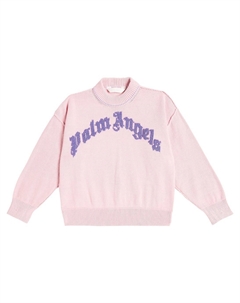 Хлопковый свитер с логотипом, розовый Palm angels