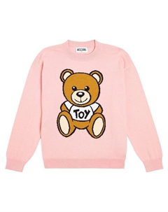 Свитер teddy bear из хлопка и шерсти, розовый Moschino kids