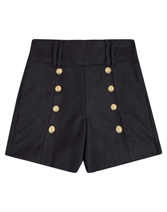 Украшенные шерстяные шорты Kids, синий Balmain