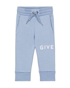 Спортивные брюки из смесового хлопка с логотипом baby Kids, синий Givenchy