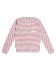 Кашемировый свитер вязки интарсия brunelle, розовый Bonpoint