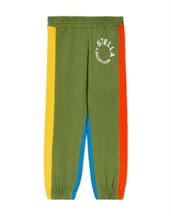 Брюки из смесового хлопка с рисунком, коричневый Stella mccartney kids