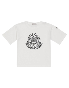 Футболка из хлопкового джерси с логотипом, белый Moncler enfant
