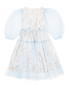 Платье миди из тюля с цветочным принтом, синий Paade mode