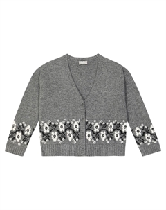 Свитер из натуральной шерсти интарсии, серый Il gufo