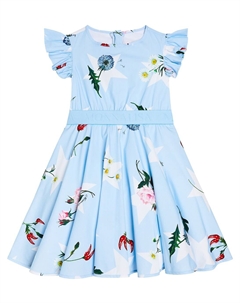 Хлопковое платье с цветочным принтом, мультиколор Monnalisa