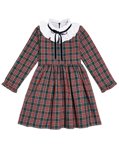 Платье flora в клетку тартан из смесового хлопка, мультиколор La coqueta