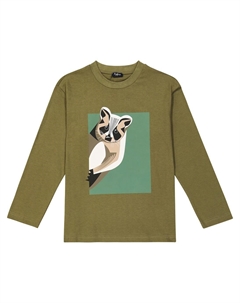 Футболка из хлопкового джерси с принтом, зеленый Il gufo