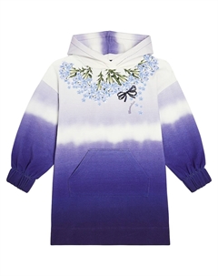 Платье из смесового хлопка с принтом и капюшоном, белый Monnalisa