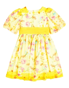 Платье с объемными рукавами и цветочным принтом, желтый Patachou