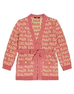 Кардиган интарсия Kids, красный Balmain