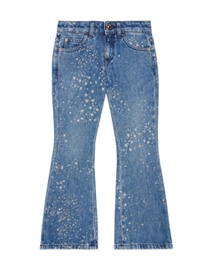 Расклешенные джинсы с принтом Kids, синий Versace