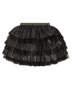Многоярусная юбка из тюля Kids, черный Balmain