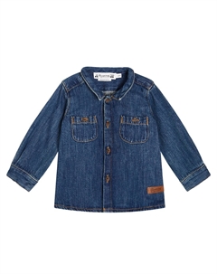 Детская джинсовая рубашка из мико, синий Bonpoint