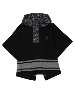 Пончо из смесовой шерсти, черный Moncler enfant