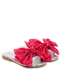 Шлепанцы с бантом, красный Monnalisa