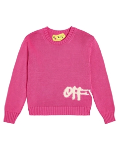 Свитер с логотипом из смесового хлопка Kids, розовый Off-white