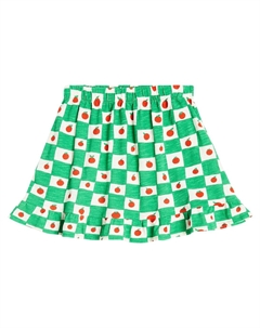 Хлопковая юбка со сборками с принтом, мультиколор Bobo choses