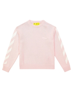 Хлопковый свитер со стрелками Kids, розовый Off-white