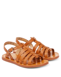 Кожаные сандалии plagette с ремешками, коричневый Pom d'api