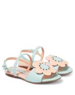 Сандалии из искусственной кожи с цветочной аппликацией, мультиколор Stella mccartney kids