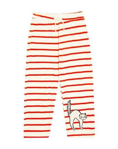 Велюровые спортивные брюки в полоску с аппликациями, мультиколор Mini rodini