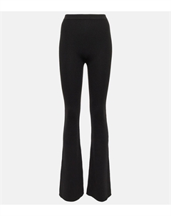 Трикотажные брюки в рубчик из смесовой шерсти, черный Rick owens