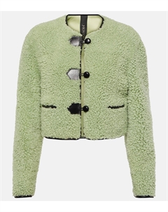 Дубленка с кожаной отделкой, зеленый Blancha