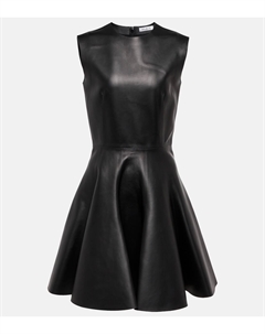 Кожаное мини-платье, черный Alaia