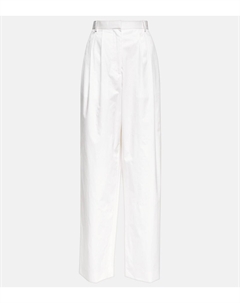 Брюки Bufus из хлопка с высокой посадкой, белый The row