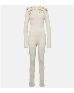 Шелковый комбинезон косой вязки, белый Magda butrym