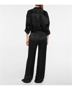 Bany прямые атласные брюки с заниженной талией, черный The row