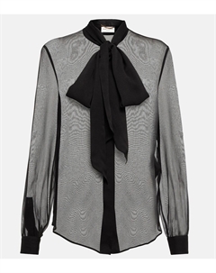 Блузка Lavallière из шелка, черный Saint laurent