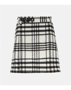 Мини-юбка в клетку из смесовой шерсти, черный Jw anderson