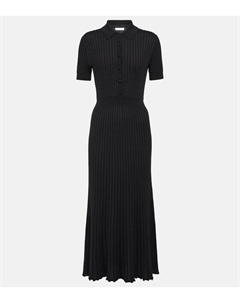 Платье миди Amor из шелка и кашемира, черный Gabriela hearst