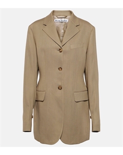 Однобортный пиджак jolcie из смесовой шерсти, коричневый Acne studios