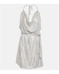 Мини-платье с пайетками и вырезом халтер, белый Dodo bar or