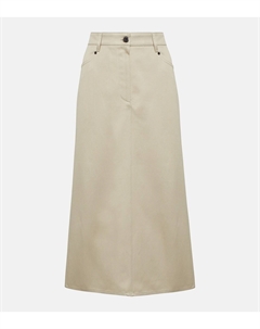 Джинсовая юбка миди, бежевый Brunello cucinelli