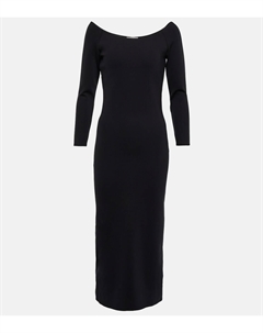 Платье миди Coralinda с вырезом-лодочкой, черный The row