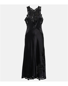 Платье миди Jadel из смесового шелка с вышивкой, черный Isabel marant