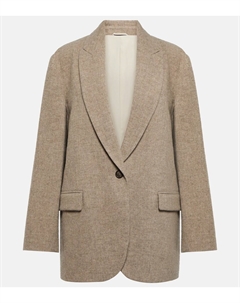 Однобортный блейзер из шерсти яка, серый Brunello cucinelli