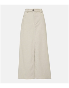 Юбка макси из хлопкового вельвета, нейтральный Brunello cucinelli