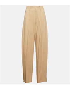 Брюки в тонкую полоску с высокой посадкой, желтый Isabel marant