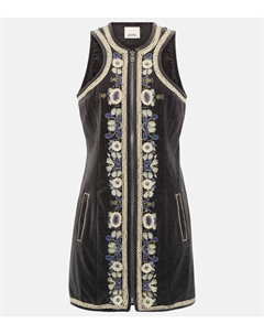 Хлопковое мини-платье Belila с вышивкой, бежевый Isabel marant