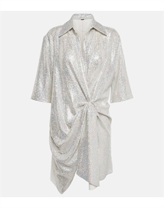 Присборенное мини-платье с пайетками, белый Dodo bar or